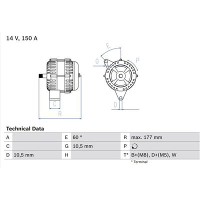 Driefasige generator BOSCH 0 986 047 210