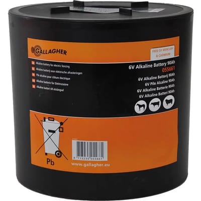 Gallagher Ronde Alkaline Batterij 6V/90Ah - Voor langdurige stroomvoorziening in afrasteringen