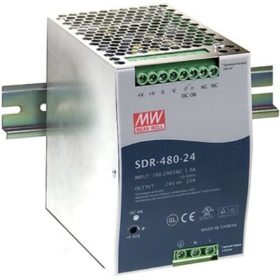 MEAN WELL SDR-480-24 DIN-rail netvoeding 24 V/DC 20 A 480 W Aantal uitgangen:1 x Inhoud 1 stuk(s)