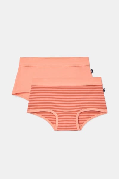 Woody 2 boxers meisjes - oranje - streep - 261-10-SHD-Z/013 - maat 152