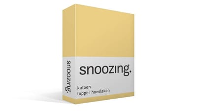 Snoozing - Katoen - Topper - Hoeslaken - Eenpersoons - 70x200 cm - Geel