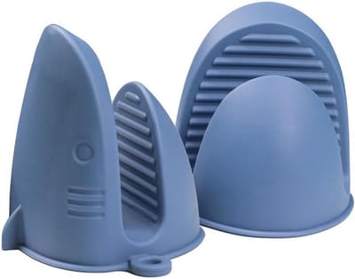 Silicone Mini Ovenwanten Set (2 Stuks) - Blauw | Hittebestendig tot 260°C, Anti-Slip & Vaatwasserbestendig | Voor Keuken, Bakken & BBQ