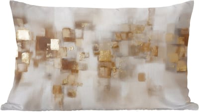 Sierkussens - Kussentjes Woonkamer - 60x40 cm - Abstracte vierkanten - Aardetonen - Mistig
