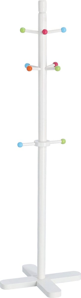 Zeller baby/kinderkamer kapstok - 10 haken - hout - wit - 38 x 124 cm