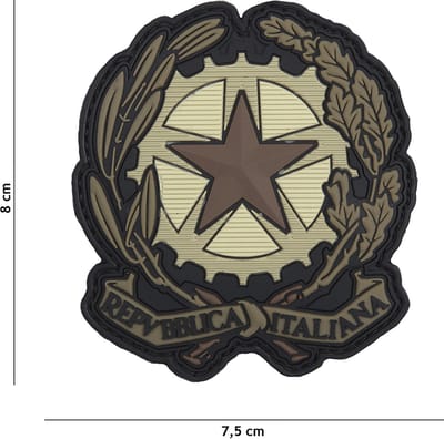 Embleem 3D PVC Italiaanse ster bruin