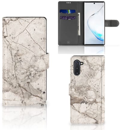 Samsung Galaxy Note 10 Bookcase Marmer Beige