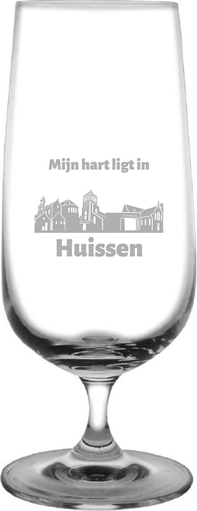 Gegraveerde bierglas op voet 41cl Huissen