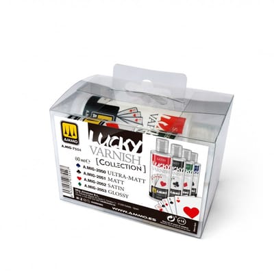 AMMO by Mig Jimenez Hobbyverf - MIG 7554 AMMO Collections - Lucky Vernis Set - 4 stuks á 60ml Verf set - 4x 60 ml