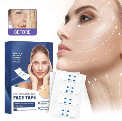 60 Stuks V-Lift Gezichtsticker – Onzichtbare Gezichtstape voor Liftend Effect – Ademend, Slanke Kin Patch voor Lifting, Verstrakking en Anti-Rimpel Gezichtsbehandeling