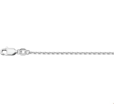 Zilver Gerhodineerde Collier anker gediamanteerd 1 1302391 45 cm