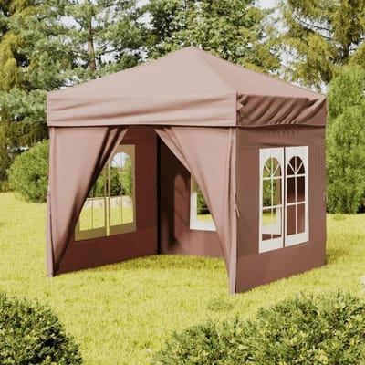 Opvouwbare partytent - Paviljoen tent - Buitenfeesten organiseren - UV en waterbestendig - 2 x 2 meter - Taupe
