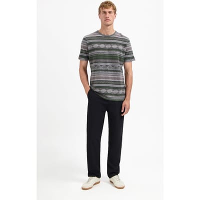 No Excess T-shirt Crewneck Allover Jacquard Grey Melange Größe: S | Bedruckte T-Shirts Outlet | Herren | Grau
