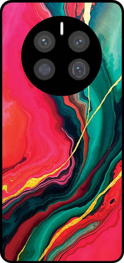 Smartphonica Telefoonhoesje Geschikt voor Huawei Mate 50 Pro met Rood Groen Marmer Opdruk - TPU Backcover Case Red Green Marble Design geschikt voor Huawei Mate 50 Pro