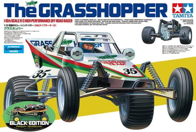 Tamiya RC The Grasshopper Black Edition Brushed 1:10 RC auto Elektro Buggy Achterwielaandrijving Bouwpakket 2,4 GHz Exclusieve set