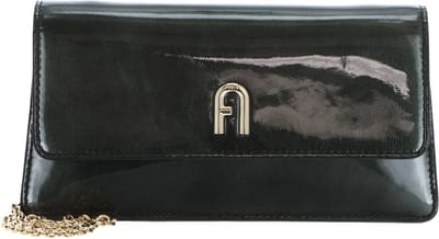 FURLA Leren Schoudertas Koppeling Diamante Mini Crossbody Verde Bosco Donkergroen
