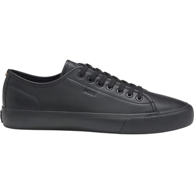 Boss Heren Profile Leren Lage Sportschoenen (Zwart)