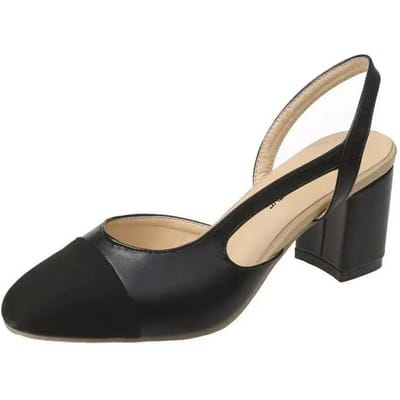 Chaussures d'été pour femmes, chaussures habillées, mi-talon, bout carré, chaussures à la mode, sandales de fête de mariage, chaussures décontractées pour femmes 41 noir
