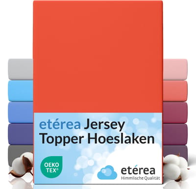 etérea Topper Jersey Hoeslaken 90x200 - 100x200 cm Oekotex Made in Green - 100% katoen - Aarde