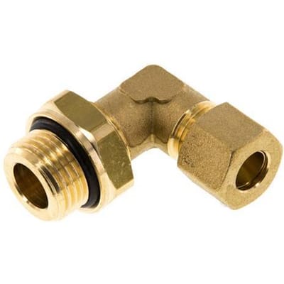 10mm & G1/2'' Messing L-Vorm Knelfitting Buitendraad 95bar NBR Verstelbaar DIN EN 1254-2