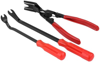 Dailygoods- Koevoetstang 3-delig - Ergonomische Autodeurbekledingstang - Klinknagels - Klemtang - Removertrekker - Hoogwaardig Kunststof - Bekledingstang
