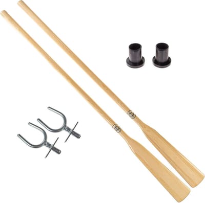 Kajak Roei Set - Peddel Set - Watersport - Grenenhout met Lak - 180 cm - Natuurlijk Hout