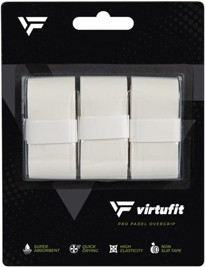 VirtuFit Pro Padel Overgrip - Wit - Set van 3 - Vochtabsorberend PU-materiaal