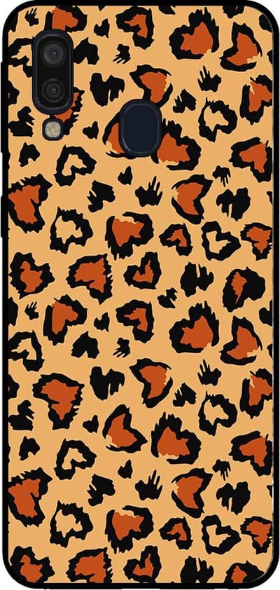 Smartphonica Telefoonhoesje voor Samsung Galaxy A40 met tijgerprint - backcover met panterprint - Bruin geschikt voor Samsung Galaxy A40