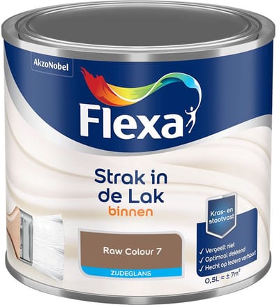 Flexa - Strak In De Lak Binnenlak Zijdeglans - Raw Colour 7 - Mengverf - 500 Ml