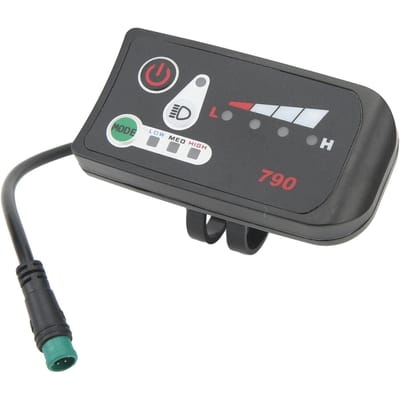 Panneau d'affichage de puissance LED pour vélo électrique Compteur d'affichage de modification pour vélo électrique avec fiche mâle étanche 5P pour 22,2 mm gray