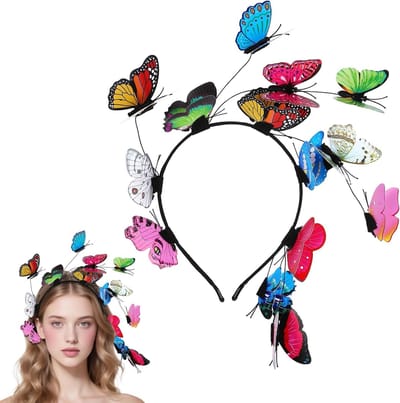 Kleurvolle vlinder haarband voor vrouwen - Carnaval haaraccessoire, festival outfit, feestsieraden
