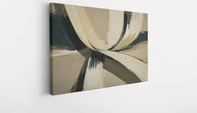 Saammp Canvas Schilderij - Strepen - Beige - Abstract - 30x20 - Foto op canvas - Wanddecoratie - Muurdecoratie Woonkamer - Slaapkamer decoratie - Canvas Print