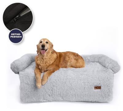 Pet Perfect Fluffy Hondendeken – Hondenkleed – Bankbeschermer – Orthopedisch –Wasbaar – Grijs– XL