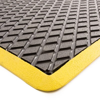 Rubbermagazijn - Anti vermoeidheidsmat - Zwart/geel - 120x90cm - Werkplaatsmat