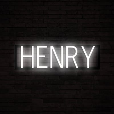 HENRY - Neon LED Lamp Kinderkamer | SpellBrite | 52,44 x 16 cm | 6 Dimstanden & 8 Lichtanimaties | Naamlamp Wandlamp Neon Verlichting