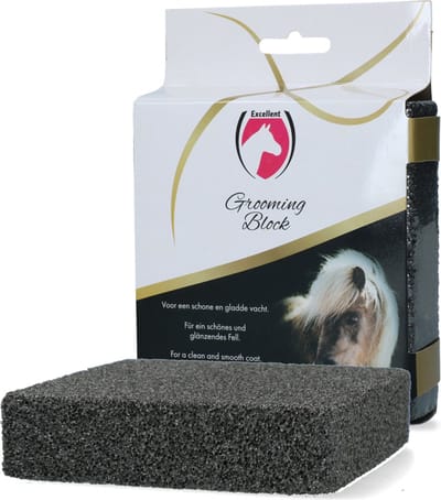 Excellent Horse Paardenborstel - Poetsblok voor paarden - Verwijdert losse haren en modder - Voor een schone en gladde vacht - Zwart - Grooming block