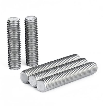 Set van 5 M10 x 50 mm Draadstangen van RVS A2 V2A met Volledige Draad - Draadstangen DIN976 voor Bouw en Mechanica, Duurzaam en Corrosiebestendig