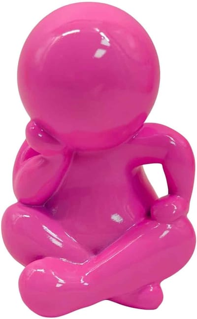 Present Time Ornament Amigo Sitting Large - Helderroze - 24x21x34.8cm - Modern - Kunststof