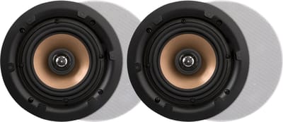 Artsound HPRO525 5,25 inch inbouw/plafond luidsprekers 10-100 Watt, voor thuis, badkamer, keuken, kantoor, HiFi, met draaibare tweeter, alu conus, sjabloon voor installatie, rond, 200x80mm, <50m²