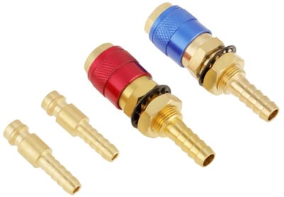 2 Stuks 8mm Watergekoelde en Gas Adapter Snelle Aansluitingen voor TIG Lasbranders - Duurzaam, Efficiënt, Professioneel Gebruik