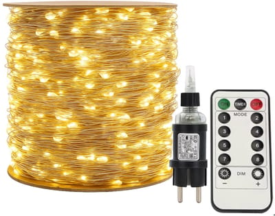 Studio Lyma Lichtsnoer - Lichtslinger - Kerstverlichting buiten - 8 standen - 100 meter en 1000 LED - Warm wit licht - Met afstandsbediening - Waterdicht