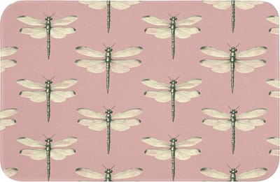 Badmat 60x40 cm - Antislip - Lillibellen - Patroon - Roze - Badmatten voor badkamer - Badkamermat - Douchemat - Badkamer mat