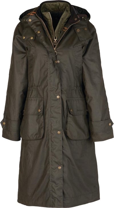 Barbour Long Cannich Waxcoat Women´s (Maat - 12, Kleur - Olive/Classic)