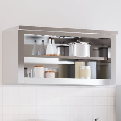 vidaXL - Keukenbovenkast - met - schap - roestvrij - staal