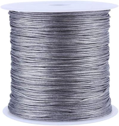 0.8mm Nylon Chinese Knot Koord Rattail Macrame Draad Grijs, 100M Lengte, Flexibele Breigaren voor Sieraden en Ambachtelijk Werk