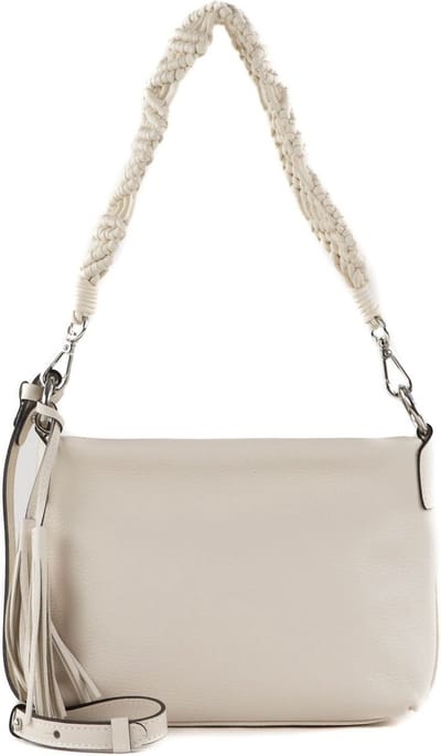 GIANNI CHIARINI Leren Schoudertas Africa Crossbody Bag Marble Beige
