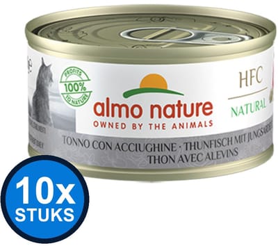 10x Almo Nature HFC - Tonijn & Ansjovis - Kattenvoer Natvoer - 70g