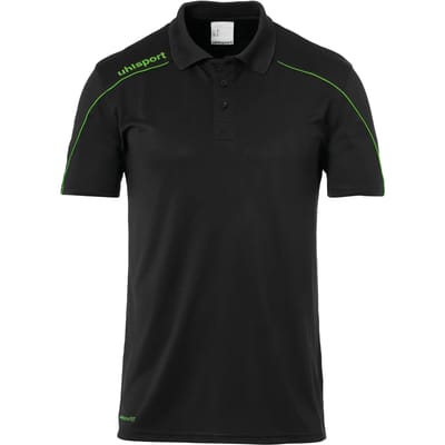 Uhlsport Stream 22 Polo Kinderen - Zwart / Fluo Groen | Maat: 140