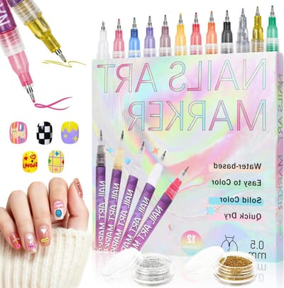 Kleurige 3D Nagellak Pen Set met 0.5mm Marker voor Creatieve Nagelontwerpen, DIY Nail Art en Graffiti Pens voor Perfecte Nagels zonder UV