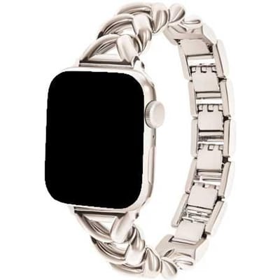 123watches bandje Lisa - staal - sterrenlicht - 38 · 40 · 41 & 42 mm - Geschikt voor Apple Watch series 1/2/3/4/5/6/7/8/9/10/11/12/SE/SE2/SE3
