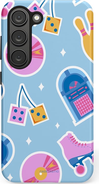 Casetastic Hoesje Geschikt voor Samsung S23 - Stijlvolle Beschermende Duo-layer Case - Flashback vibes